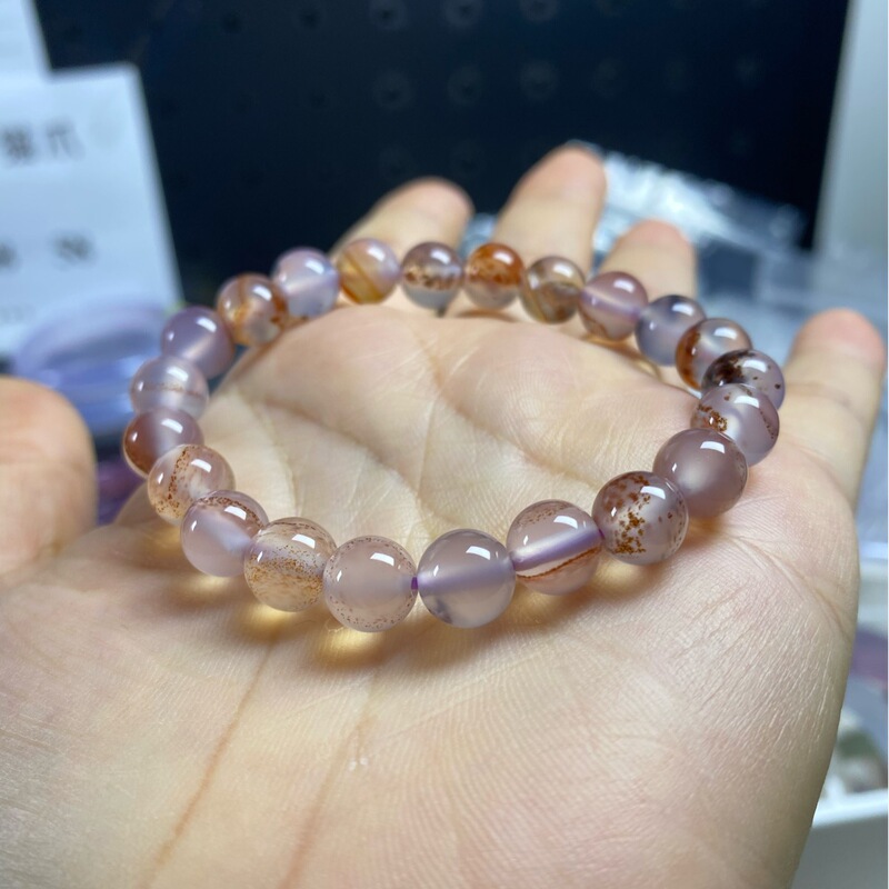 Natural Agate Chalcedony Bracelet 8mm