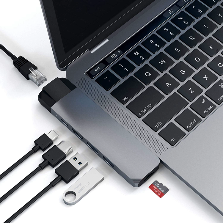 Satechi Máy tính xách tay Apple Cổng kết nối USB-C MacBookPro hub Thunderbolt Cổng mạng 4k Hdmi - USB Aaccessories