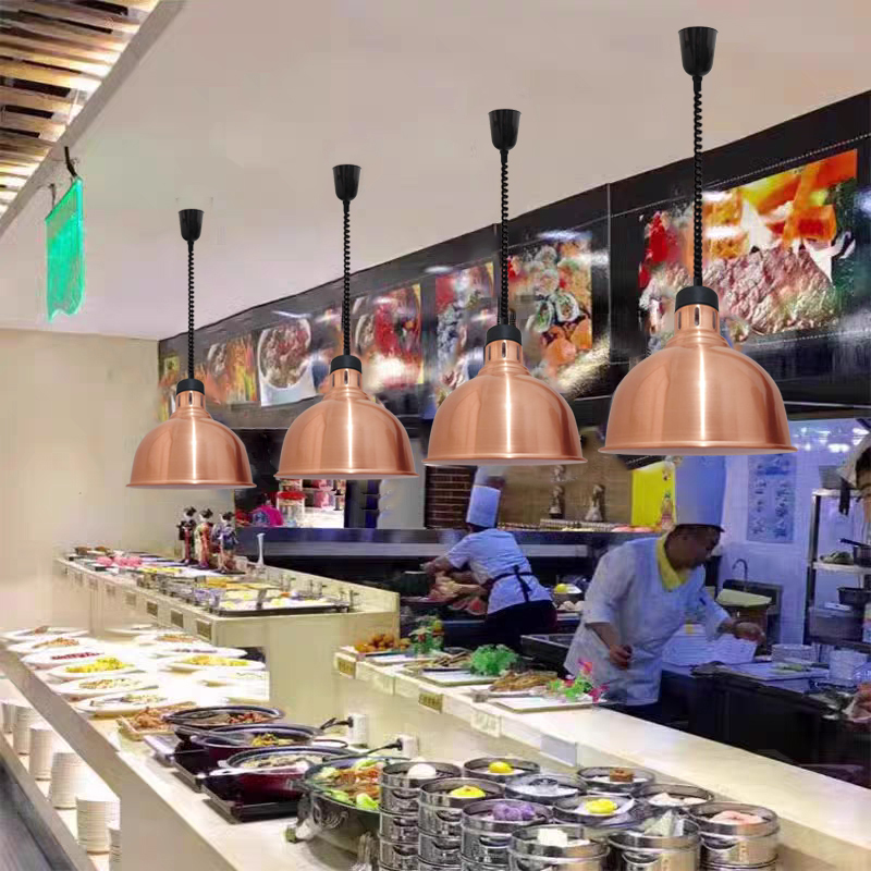 Self-Service Restaurant Retractable Heating Lamp Hotel Fast Food Restaurant Food Supermarket Cooked Food Dry Goods Adjustable Heating Lamp