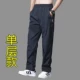 Quần thể thao quần nam mùa thu và mùa đông cộng với quần nhung dày thường xuyên quần áo polyester trượt nhanh khô quần thẳng quần lỏng chạy quần kaki