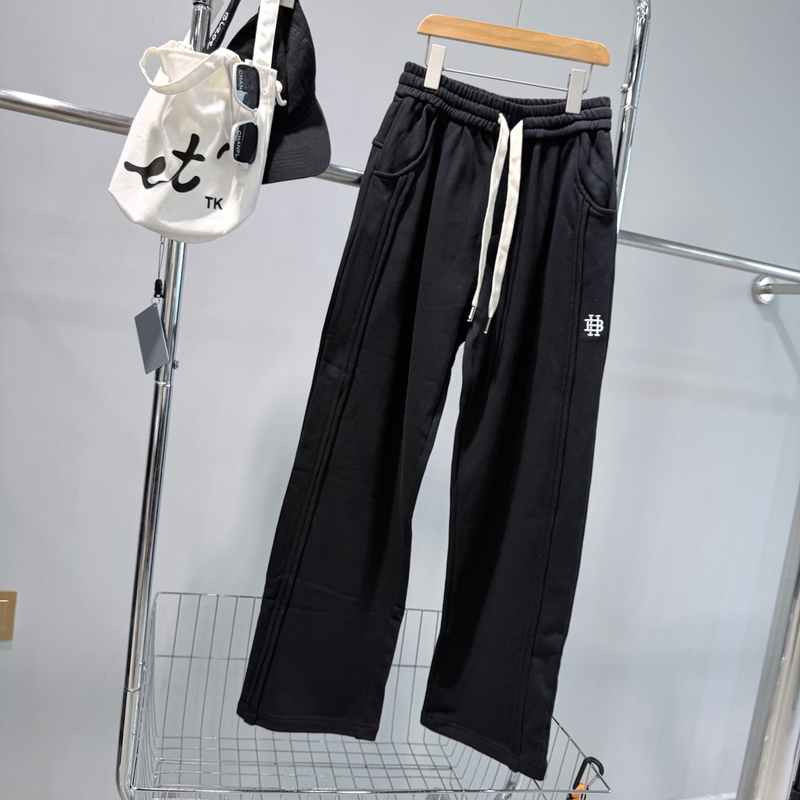 Korean Style Spring and Autumn Boys' Terry Cotton Drawstring Casual Pants, Loose Versatile Sports Pants with Elastic Waist 66279
