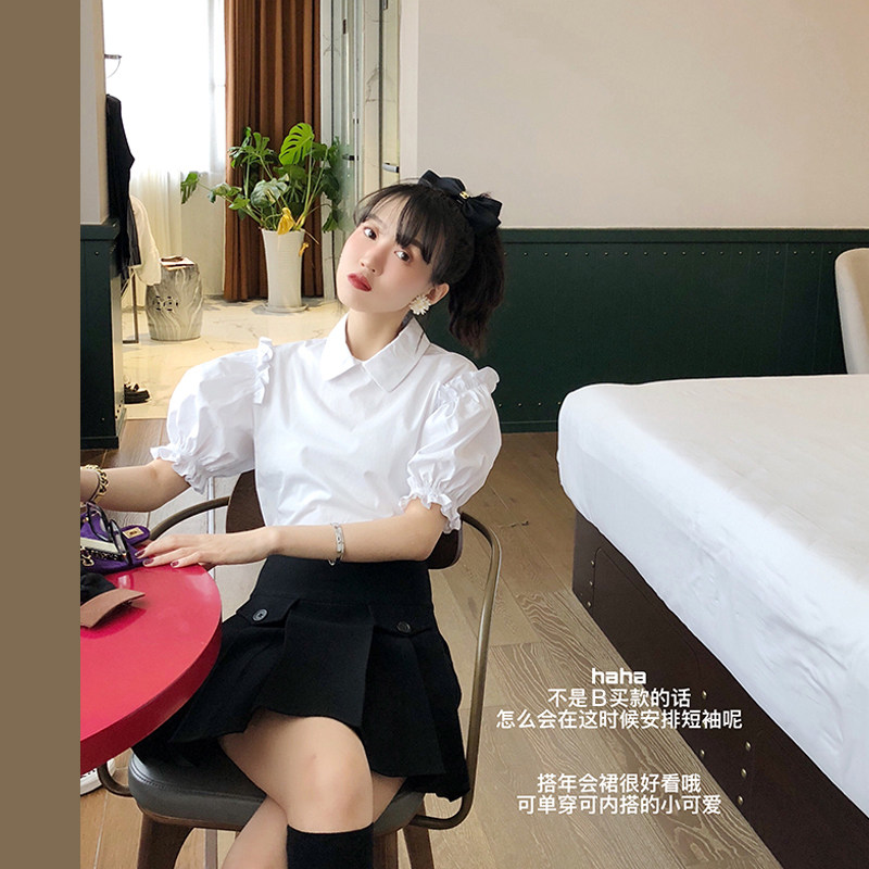 Sell out collection plus purchase and other running slip girls feel single wear inside are beautiful retro bubble sleeve shirt