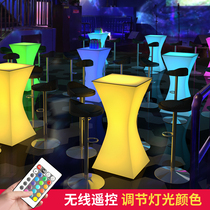 Outdoor glowing high foot table Clean bar Casual Restaurant Table and chair combination Waterproof Cocktail Open Table