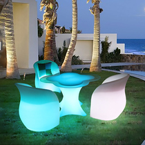 Outdoor tables and chairs courtyard open water-proof sunscreen and leisure hotel three pieces of suite combined red glowing tea table