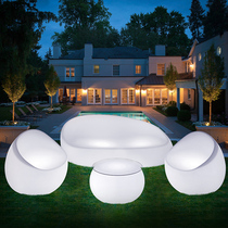 Outdoor glowing sofa courtyard terrace terrace balcony outdoor leisure waterproof ktv sofa tea combination bar