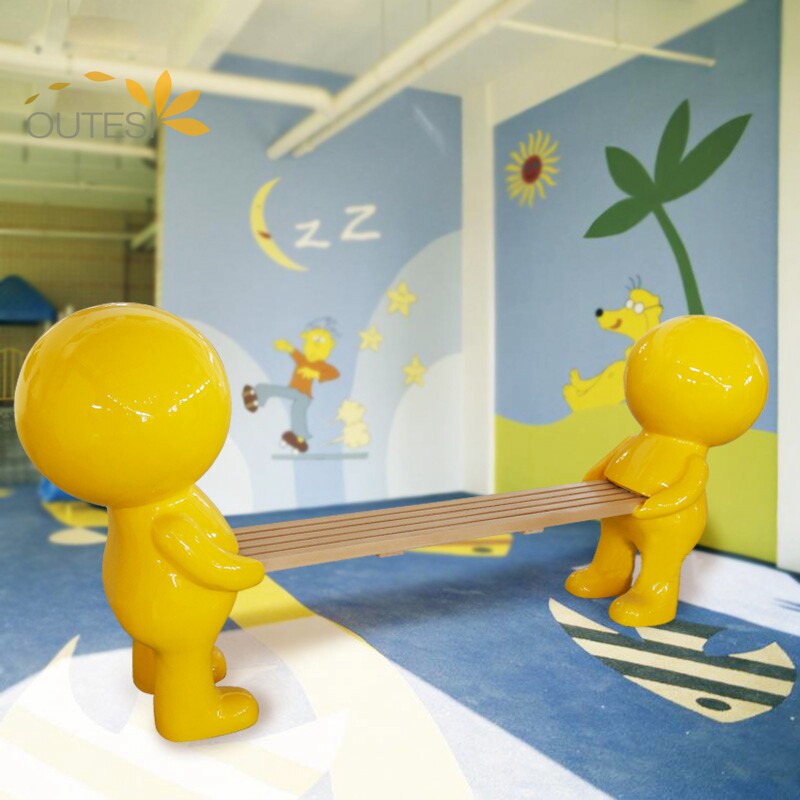 Hot selling fiberglass doll combination leisure chair commercial Meichen shopping mall rest bench outdoor waterproof seat