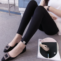 Pregnant women leggings autumn and winter plus velvet thick middle and late pregnancy high waist adjustable no crotch wear warm