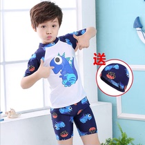 Childrens swimsuit boys baby swimsuit sunscreen quick-drying split childrens middle-aged childrens fast-drying swimming equipment