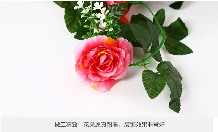 Mô phỏng hoa hồng giả hoa phòng khách điều hòa không khí uốn lượn trong nhà mây trang trí bao gồm cây nho nhựa - Hoa nhân tạo / Cây / Trái cây cây xương rồng giả