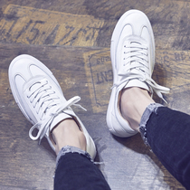 2021 autumn Joker lace small white shoes men couple board shoes Korean version of trendy shoes flat students casual round head mens shoes