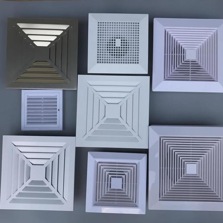 250*250 air conditioning outlet air supply pipe Ceiling type fresh air outlet diffuser Anti-rat ventilation system Aluminum buckle plate