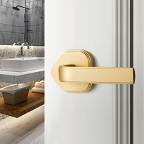 Brushed copper natural color keyless door lock indoor bedroom bathroom kitchen three-pole lock silent single tongue door handle