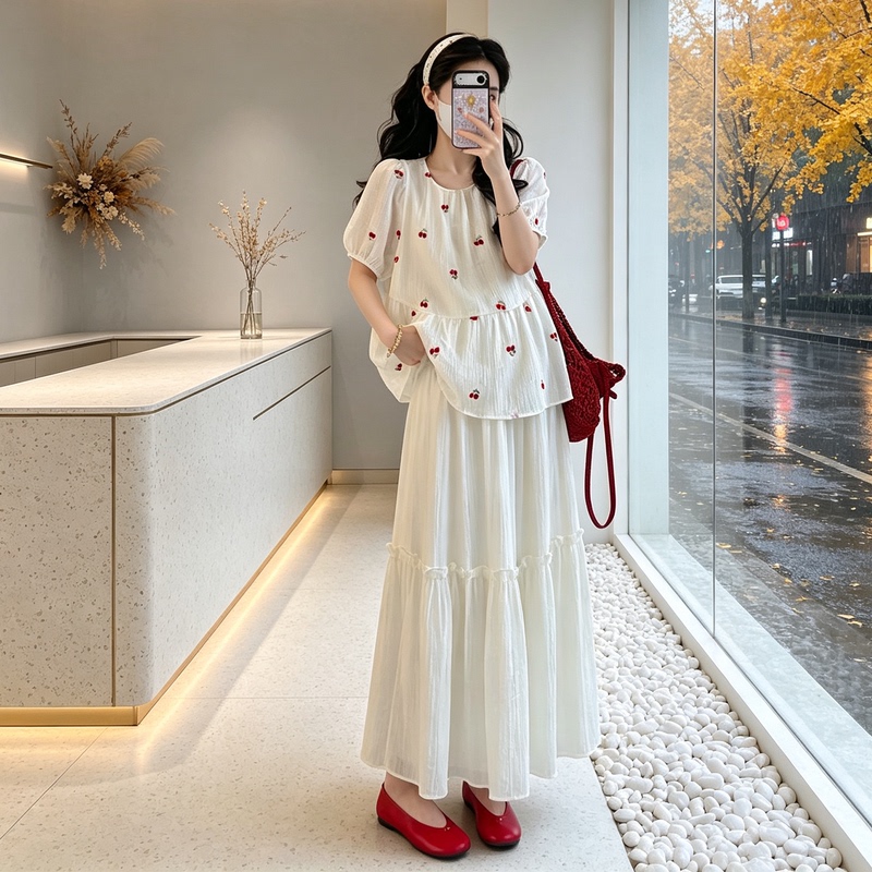 Maternity Wear Summer 2026 New Style Summer Outfit, Light Luxury, High-End Fashion, Covers the Belly Without Showing Pregnancy, Gentle Two-Piece Set Maternity Wear Summer 2026 New Style Summer Outfit, Light Luxury, High-End Fashion, Covers the Belly Without Showing Pregnancy, Gentle Two-Piece Set
