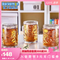 Aimovie authorization Doraemon A dream relief glass cup water cup tea drinking water cup office cup double layer anti-scalding cup