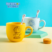 Ai Ying authorized Doraemon mug Water cup Jingdezhen ceramic milk coffee tea cup Couple cup female