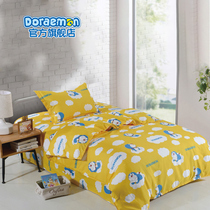 Ai Ying authorized Doraemon four-piece bed sheet duvet cover bed sheet girls boys dormitory three-piece cartoon animation