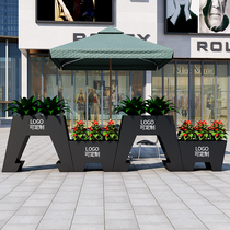 Sales Department Municipal Landscape Milk Tea Shop Flower Case Outdoor Combined Patio Flower Beds Commercial Street Outside Swing Fence