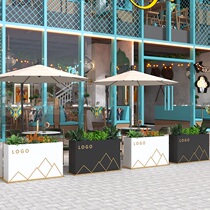Sales Department Hotel Outdoor Flower Box Composition Milk Tea Shop Patio Outdoor Flower Beds Exterior Swing Fence Green Plant Customize