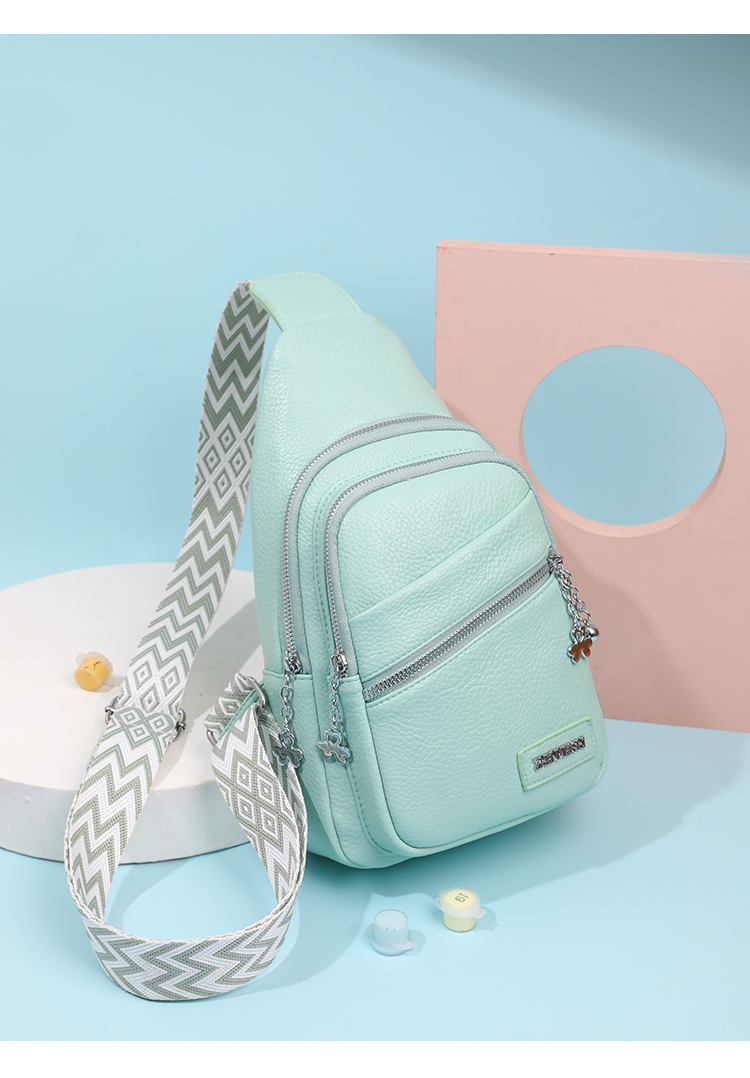 Vrouwelijk Kunstleer Effen Kleur Elegant Emmer Vorm Rits Taille (borst) Tas display picture 2