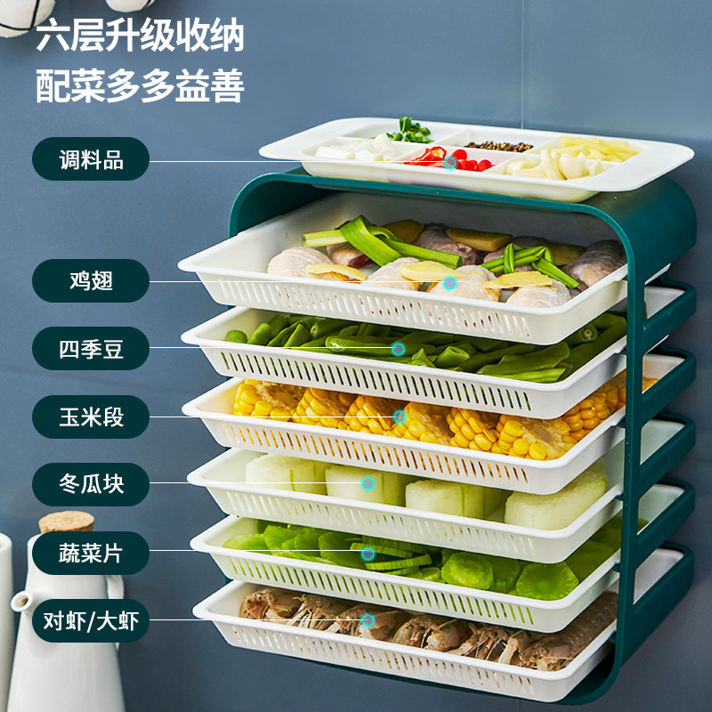Creative food storage tray kitchen supplies can be superimposed household hot pot preparation plate Japanese-style multi-layer matching plate