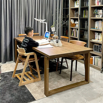Полный рабочий стол для чтения из твердой древесины в домашних условиях в домашних условиях для исследования химии гостиной
