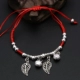 Thời trang đôi bạn gái đeo vòng tay nữ phiên bản Hàn Quốc của chàng sinh viên giản dị Sen retro chuông ác linh chuyển dây đỏ vòng chân