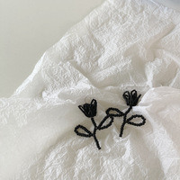 Ins three-dimensional flower crystal earrings 2021 super fairy retro forest ear needles ear hooks temperament exaggerated earrings