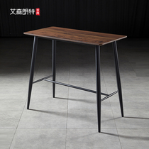 Nordic bar table home high table wrought iron wall long table simple rectangular commercial bar table and chair combination