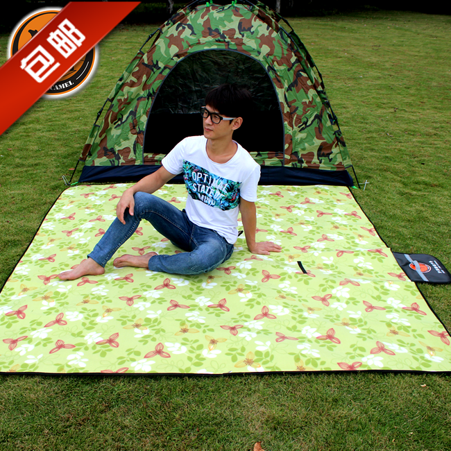 Outdoor Camping Oversize Portable Waterproof Folding Suede Picnic Cushion Anti-Damp Cushion Children Crawl Mat Thickened Mat