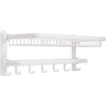 卫生间毛巾架免打孔浴巾架高端浴室置物架白色太空铝五金挂件685