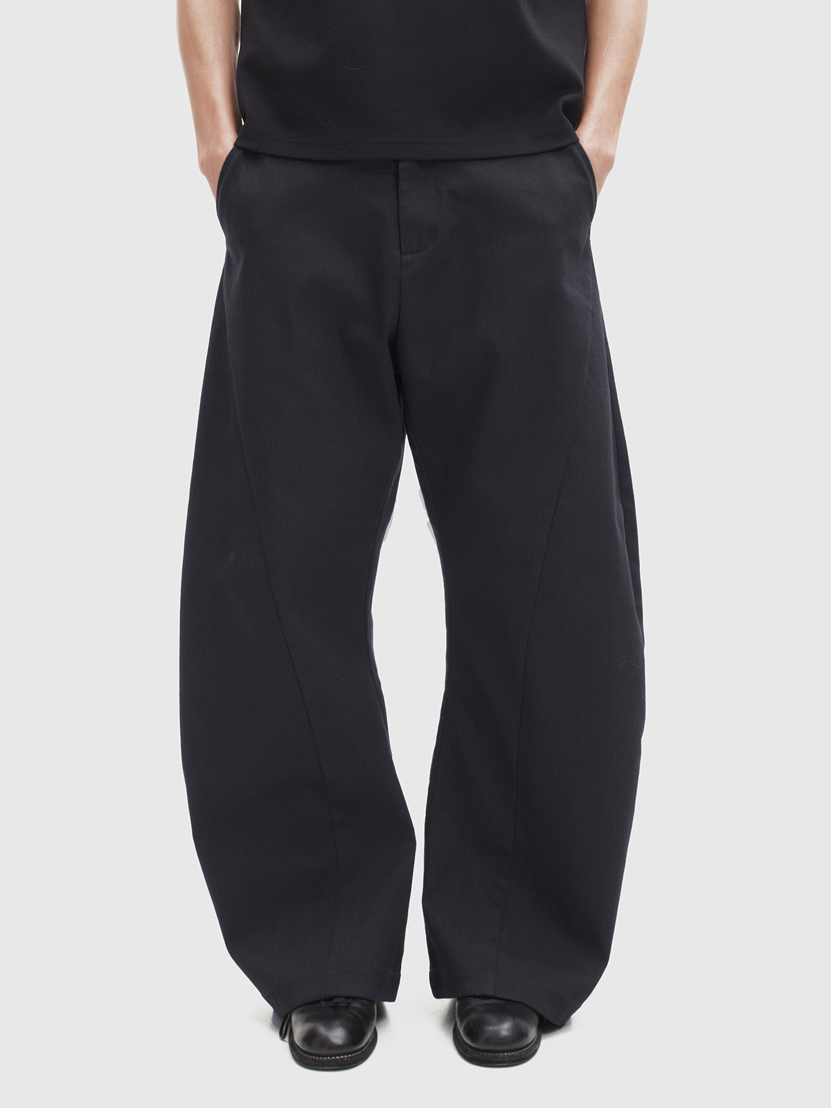 パンツ Nothingnoth 25SS wide straight trousers world.taobao.com: Nothingnoth | Diagonal Pleated Dark Gray Wide