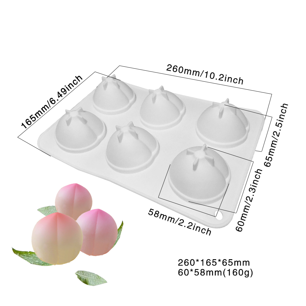 Bánh sinh nhật Shou Tao Mousse Khuôn Bánh Khuôn Sôcôla DIY Baking Peach Silicone Bão Handmade Soap khuôn làm kem silicon