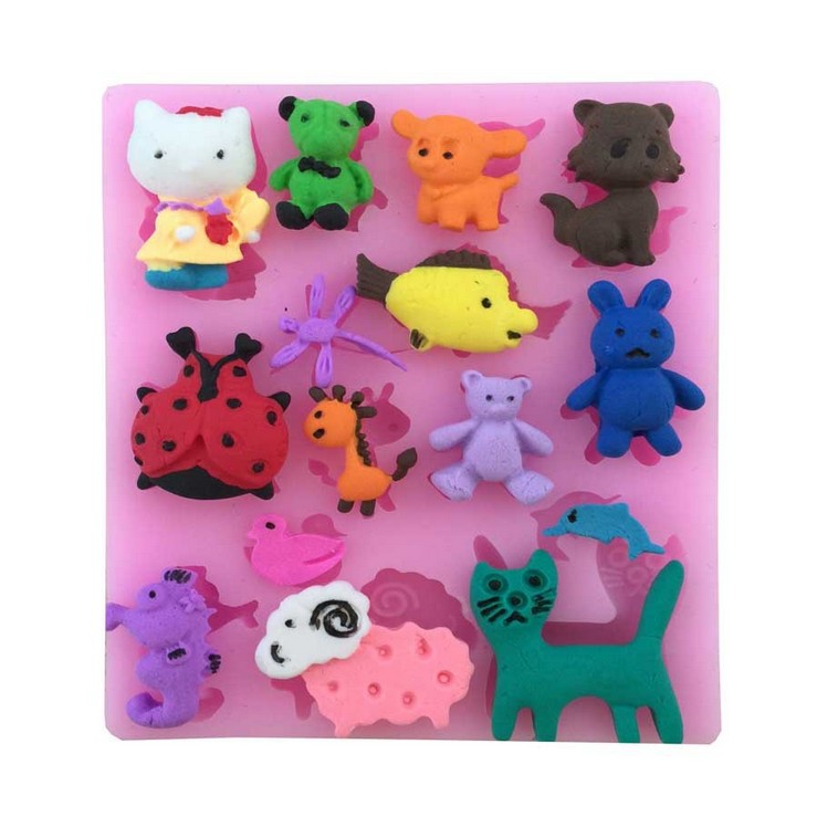 Epoxy khuôn mềm silicone khuôn tự làm sô cô la thủ công khuôn phim hoạt hình sáng tạo khuôn thạch fondant - Tự làm khuôn nướng khuôn làm kem que