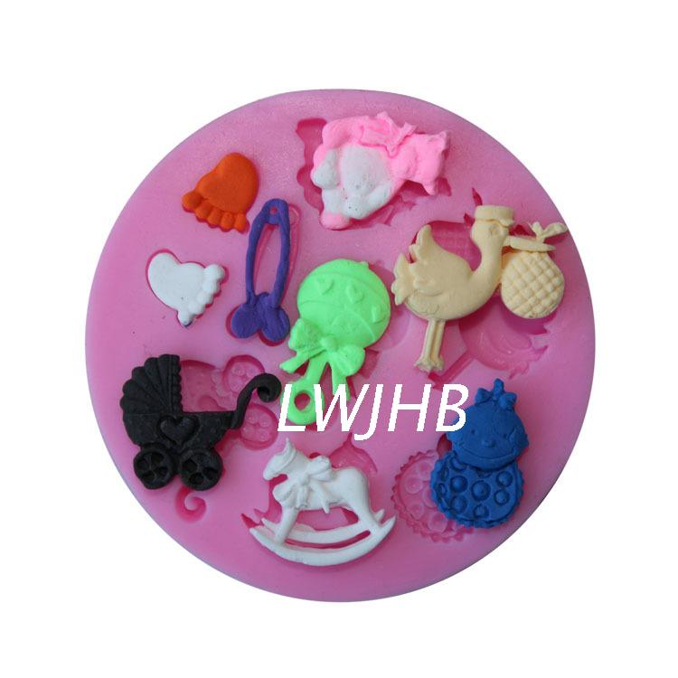 Epoxy khuôn mềm silicone khuôn tự làm sô cô la thủ công khuôn phim hoạt hình sáng tạo khuôn thạch fondant - Tự làm khuôn nướng khuôn làm kem que