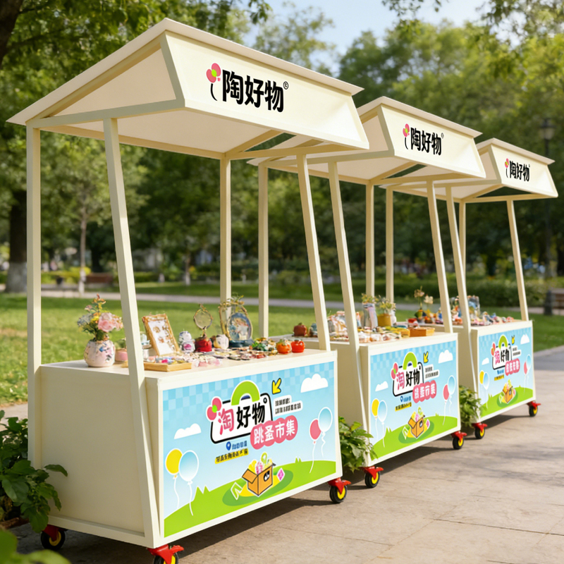 Commercial Exhibition Booth Stand, Market Stall Cart, Night Market Stall, Market Tent Stall, Event Stall, Outdoor Plaza Display Stand