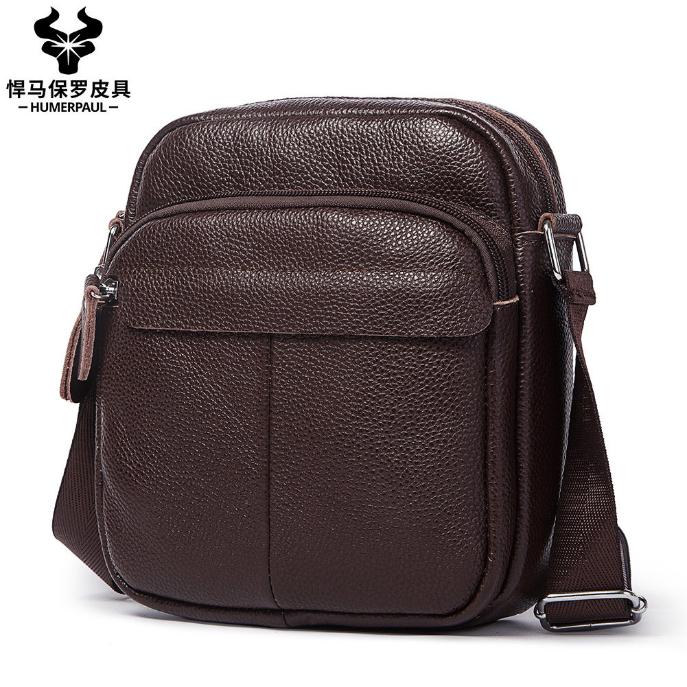 Cross-border European and American men's single shoulder bag male skin man skinned bag factory leather bag