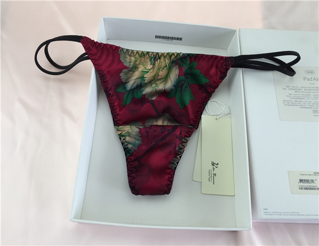 2018 new ladies silk đồ lót thời trang sexy 100% silk ladies thong T quần