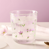 Small orchid glass ins style simple household Milk Cup Tea Cup heat-resistant office water cup juice breakfast cup