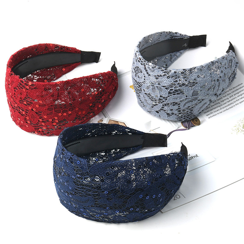 Press Hair Summer Wide Hair Stirrup Woman Wide Side Hair Stirrup With Teeth Anti Slip Hairpin South Korea Wash Face Lace Fashion Bright Sheet Hair Accessories
