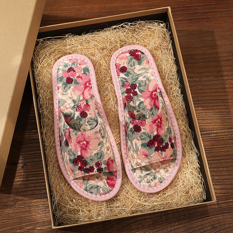 Chinese Style High-End Atmospheric Indoor Emergency Non-Slip Women's Cloth Slippers Student Couple Retro Style Non-Slip Home Shoes
