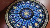 (Demonic Shops) Stars Temple Church Color Windows Original Magic Ensemble Round Magic Wind Table Mat Rug