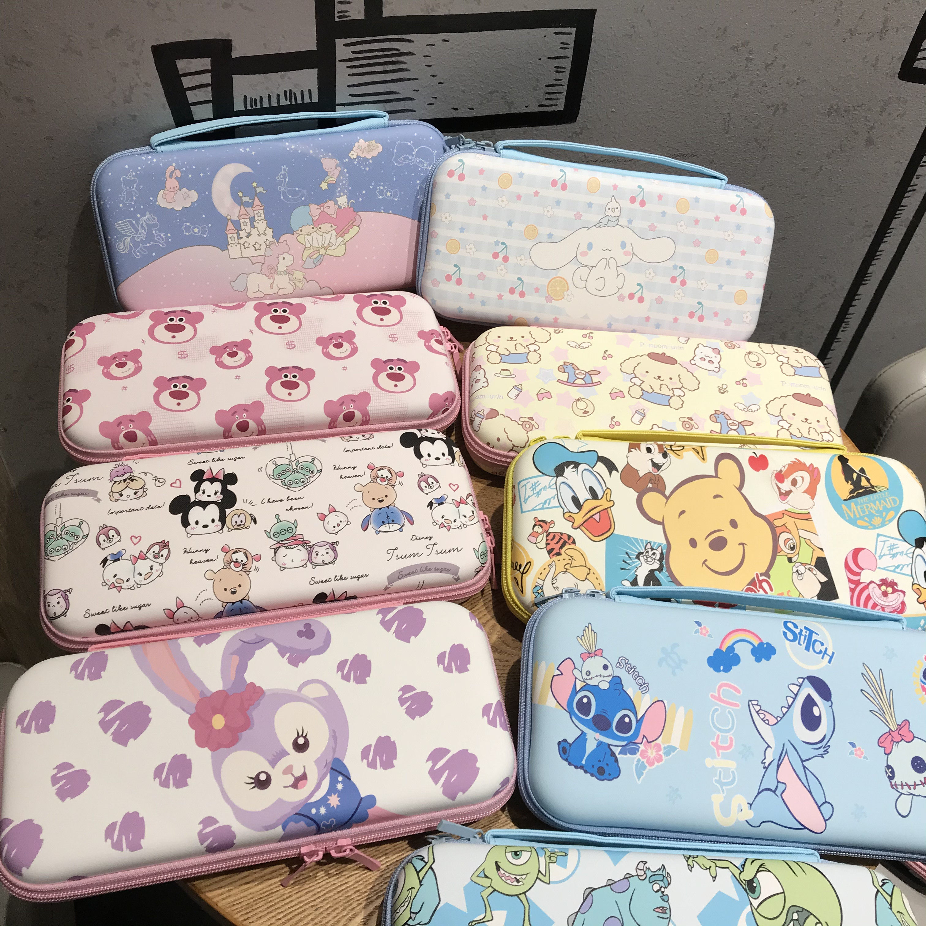 Suitable for Nintendo Switch cartoon Stitch Winnie the Pooh Gemini storage bag all-inclusive anti-fall protective shell