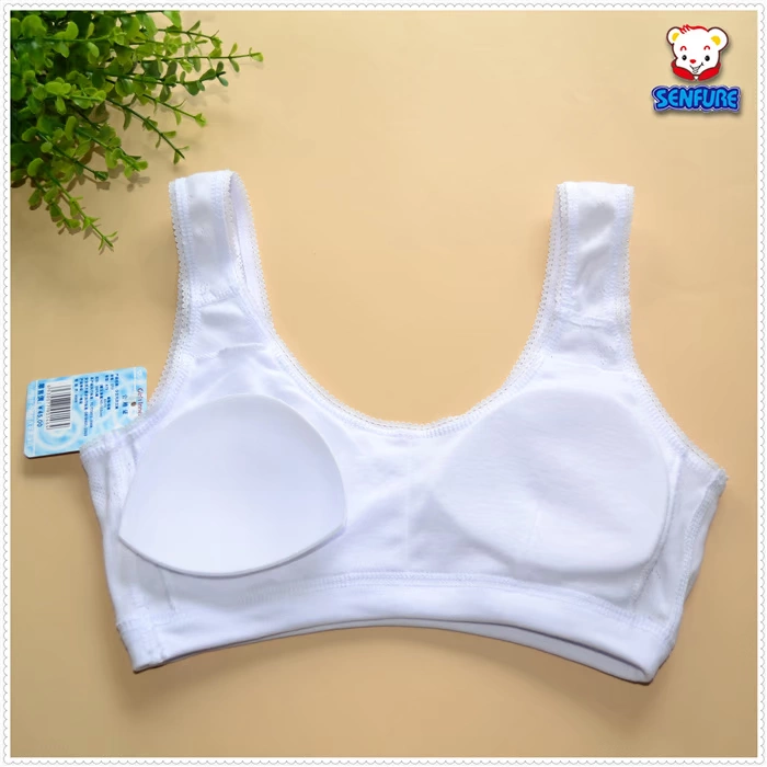 Quầy chính hãng! Đài Loan bông cotton cô gái đồ lót bra bra bra có thể tháo rời pad bên trong áo lót k dây