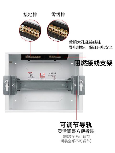 Delixi 42-Circuit Household Luxury Distribution Box, Strong Current Box, Air Switch Circuit Breaker Box, Metal Concealed Wiring