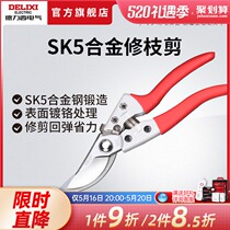 Delixi electric pruning scissors garden flower pruning branch scissors fruit tree scissors thick flower scissors gardening scissors