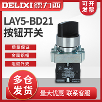 China Delixi knob switch LAY5-BD21 1 normally open two knobs guarantee