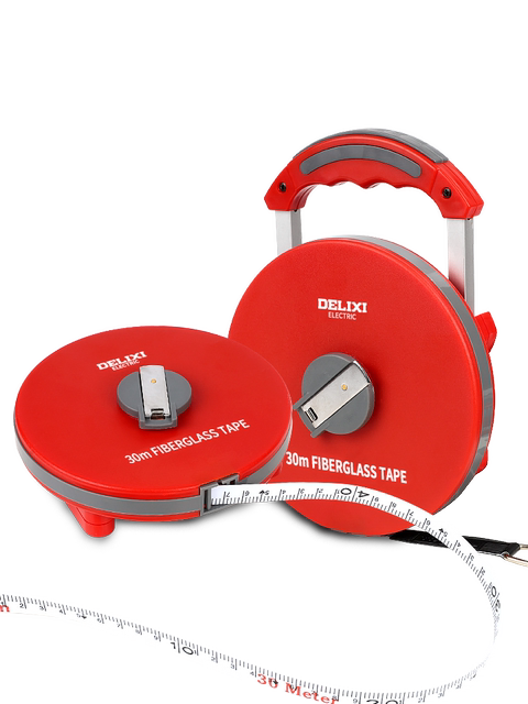 Delixi Electric Soft Tape Measure, High-Precision 30/ 50m Fiber Ruler, Steel Tape Measure