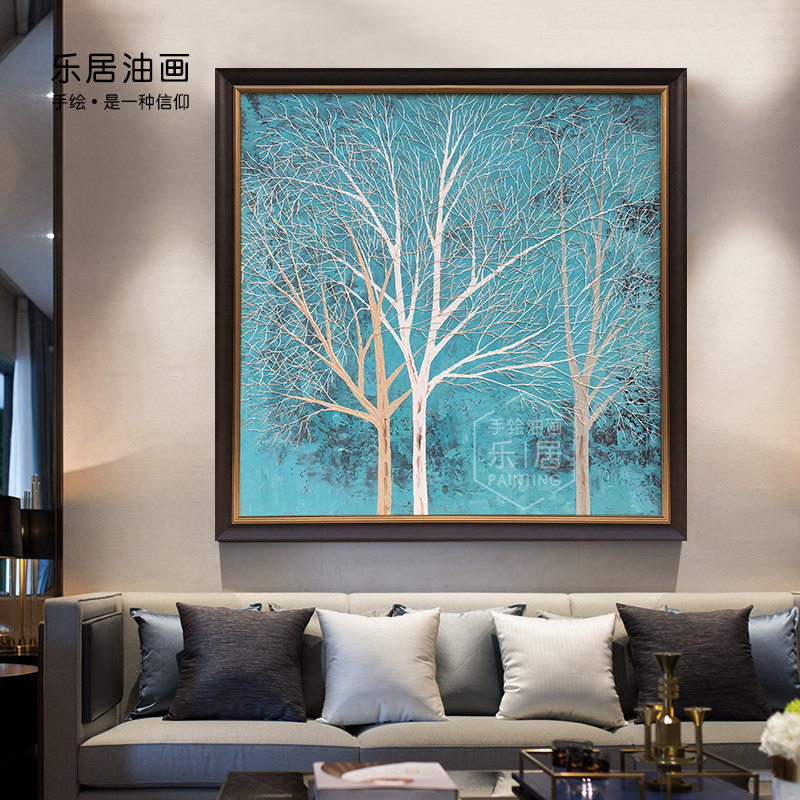 Dining room decoration painting modern minimalist porch hanging painting pure hand-painted oil painting large size mural custom Dafen Village