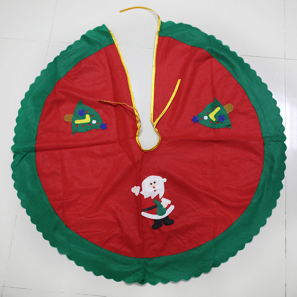Old man's tree skirt red Christmas old man's apron Christmas tree decoration tree skirt No imitation cloth round tree skirt