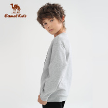 Camel childrens sweater autumn and winter new mens and womens childrens tops middle and large childrens cute cartoon round neck pullover jacket